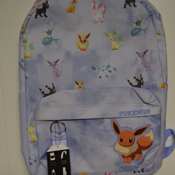 NWT Pokemon Eeveelutions Backpack Full Size Backpack EXCLUSIVE Bioworld - Picture 1 of 6
